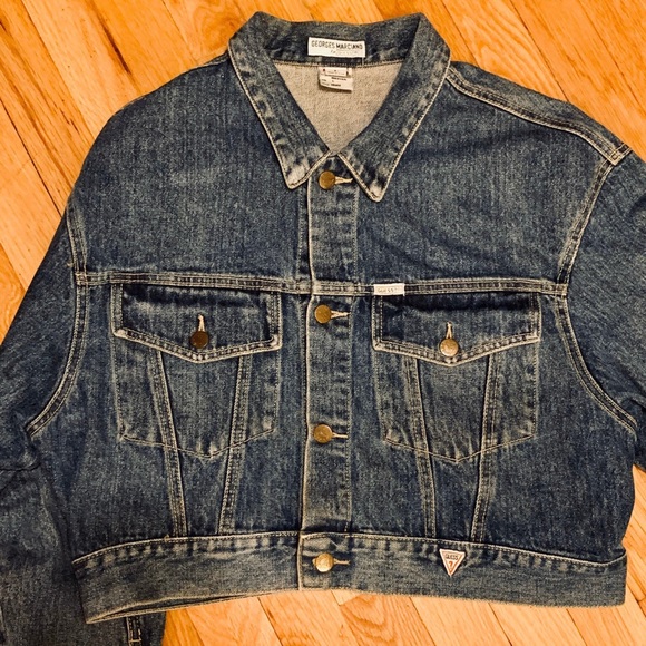 VINTAGE GUESS CROPPED DENIM JACKET! - Picture 3 of 4